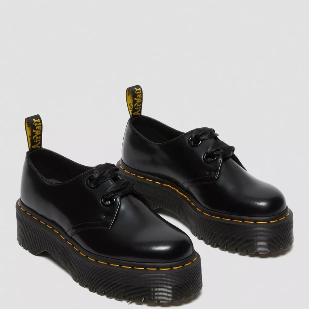 Dr. Martens Holly Black Platform Shoes Women’s 10 - Picture 2 of 7